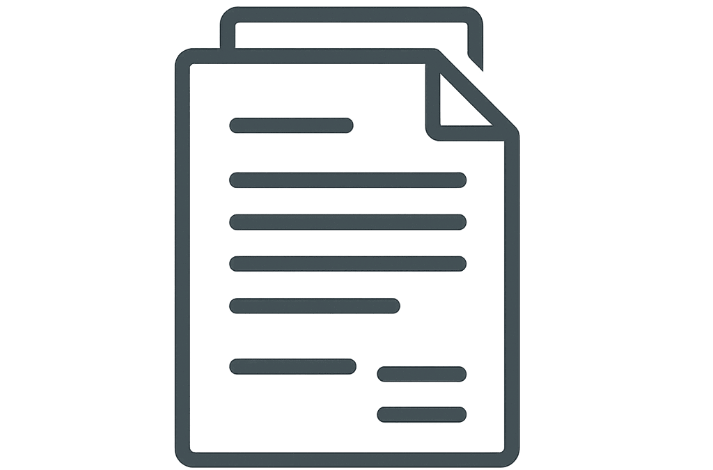 Icon eines Dokuments, symbolisiert Handwerksdokumente und Angebote.