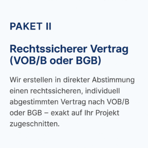 PAKET II Rechtssicherer Vertrag (VOB/B oder BGB)